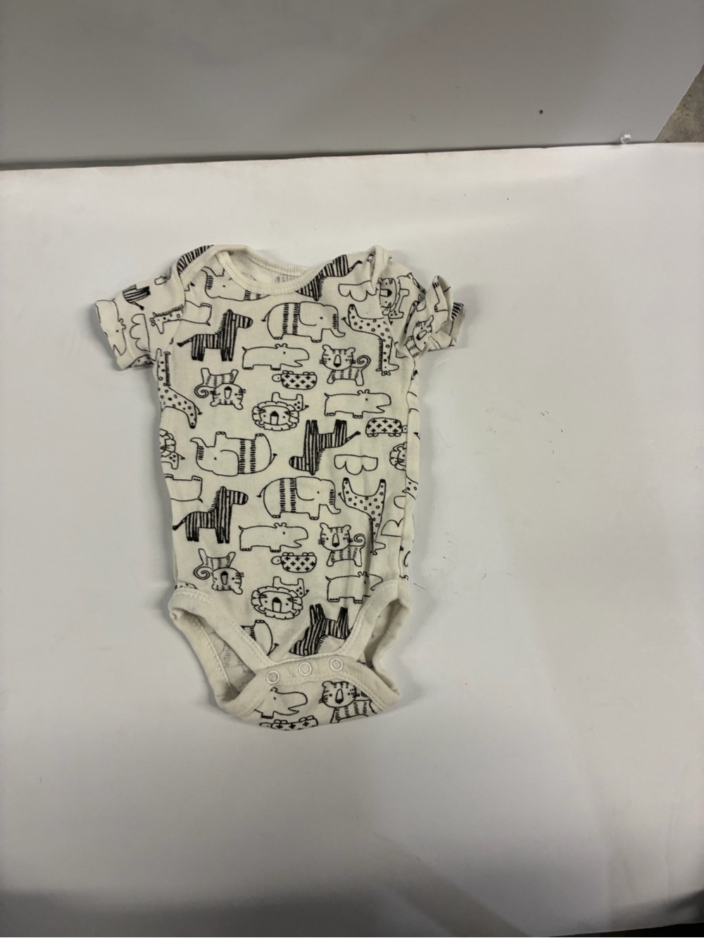 Koala Kids Cream and Black Animal Print One-Piece Bodysuit